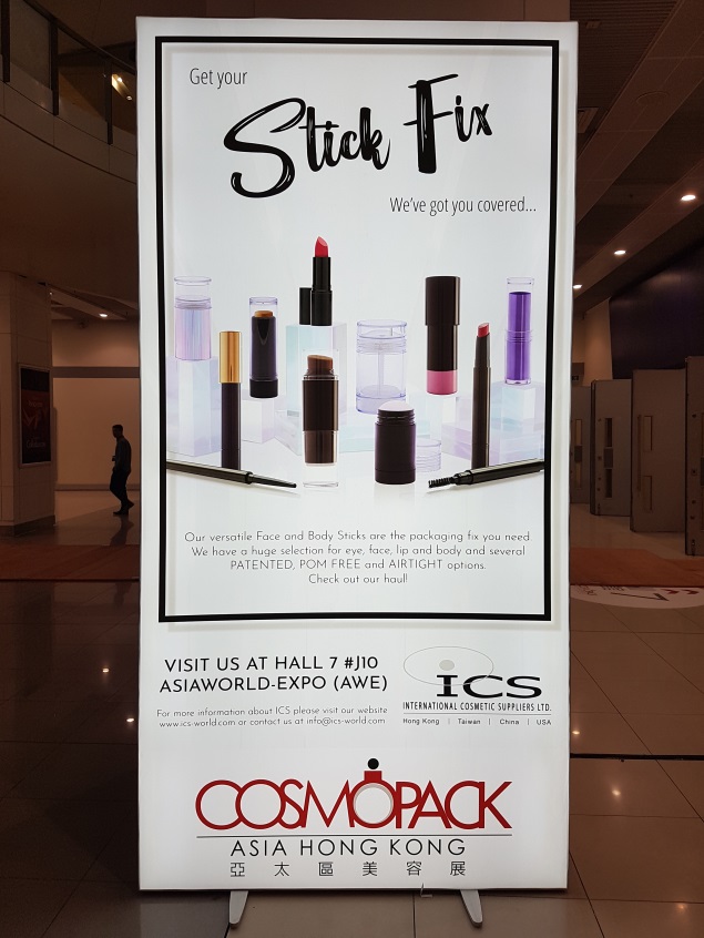 ICS Cosmoprof Cosmopak Face Lips Body Stick Fix Lightbox Poster Cosmetics